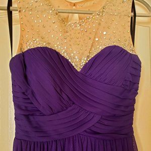 Purple Sequined Prom Dress